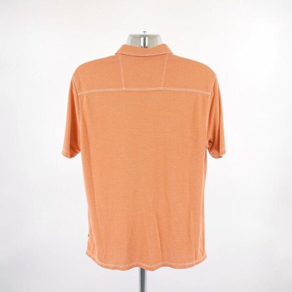 Tommy Bahama Large Orange Polo Shirt‎ Tencel Polyester Short Sleeve - Picture 7 of 13